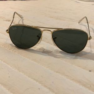 Kids Ray Ban Gold Aviators- slight scratches and comes with case